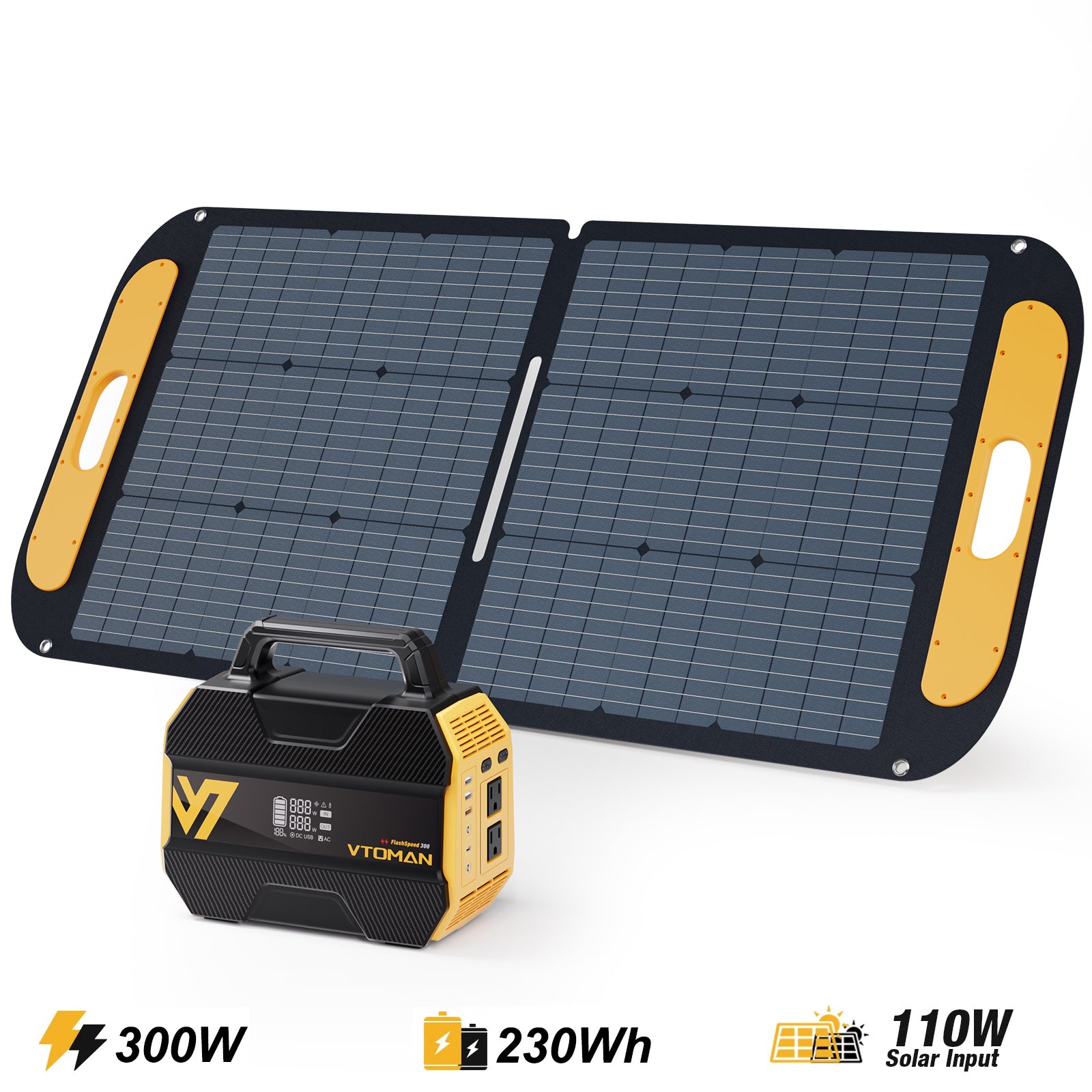 VTOMAN FlashSpeed 300 with 110W Solar Panel