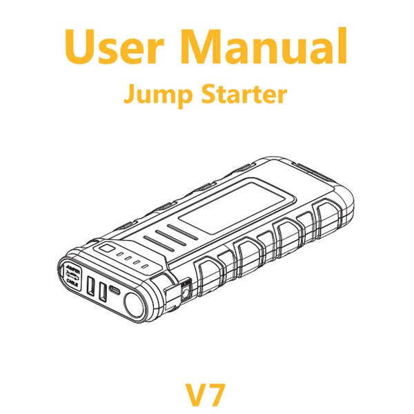 VTOMAN V7 4500A Car Jump Starter, Powerful battery Jump Starter for 10L Gas or 8L Diesel, 12V Jump Pack with Dual USB & LED Light