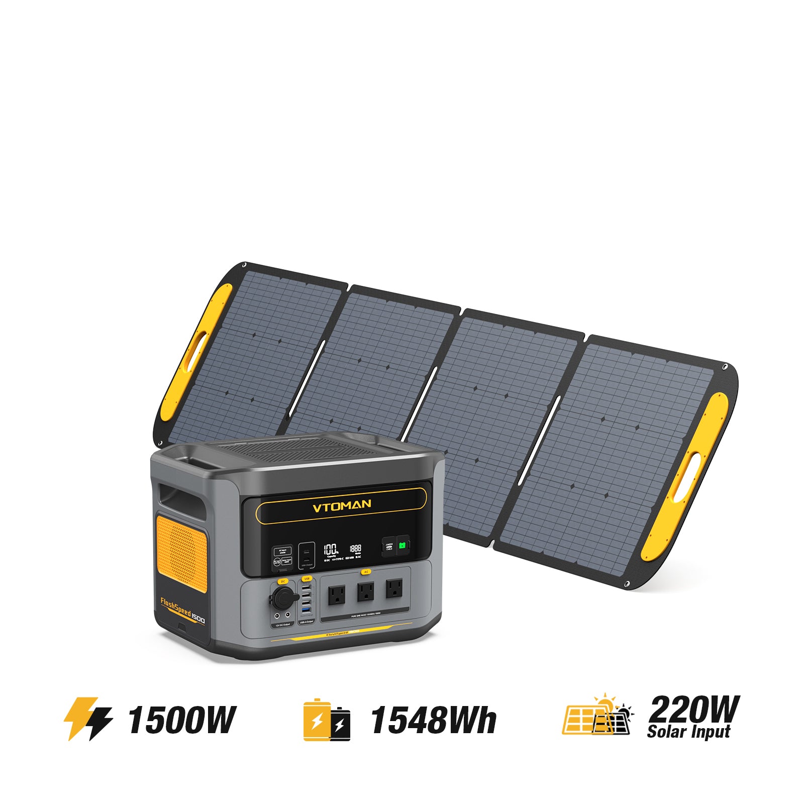 FlashSpeed 1500W/1548Wh 220W Solar Panel