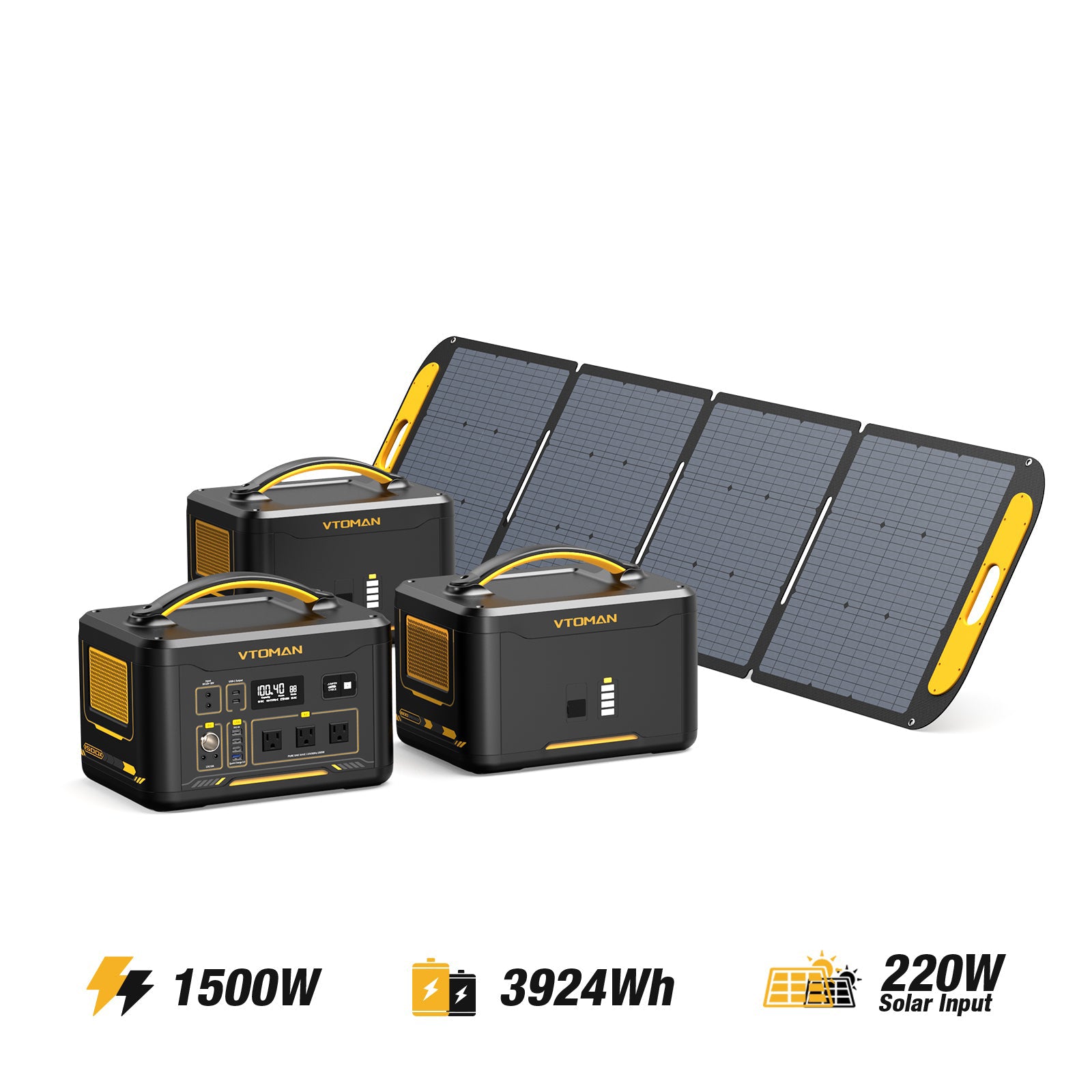 JUMP 1500+2*Extra battery+220w solar panel