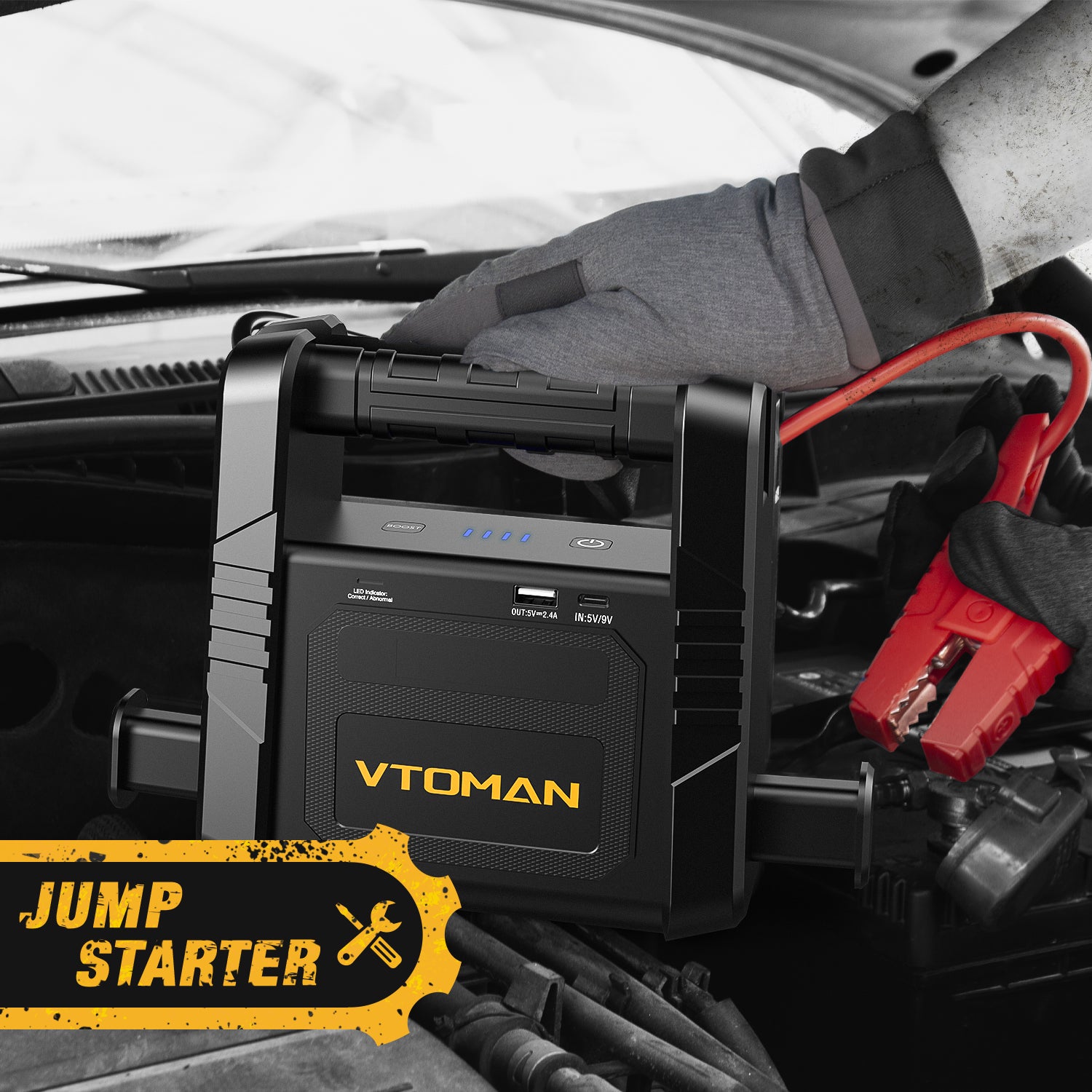 Getit Car Jump Starter, Portable Car Battery Charger Jump Starter, 600a  Peak Auto Jump Box, 12v Power Pack Jumper Start & Phone Charger With Usb  Port